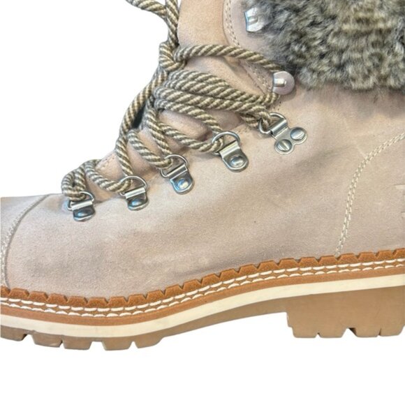 Sam Edelman Bowen Grey Suede Faux Fur Hiking Boot size 7.5 - Picture 3 of 12